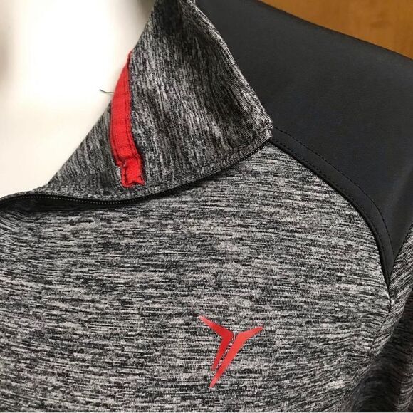 🔮 OLD NAVY | Grey Red 1/4 Zip Pull Over Size Medium - Picture 2 of 3